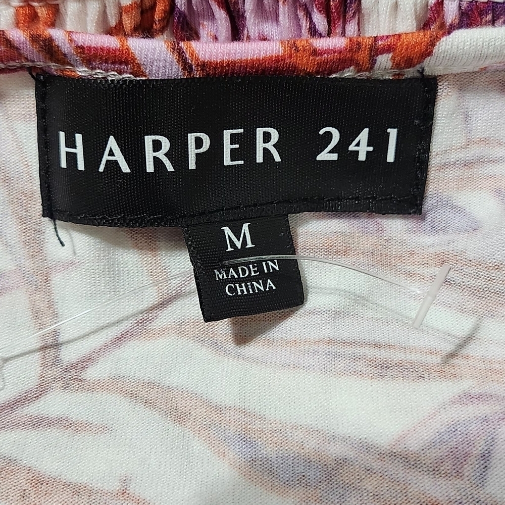 Harper Pink and Orange Leaf Print Swim Coverup - Picture 6 of 8